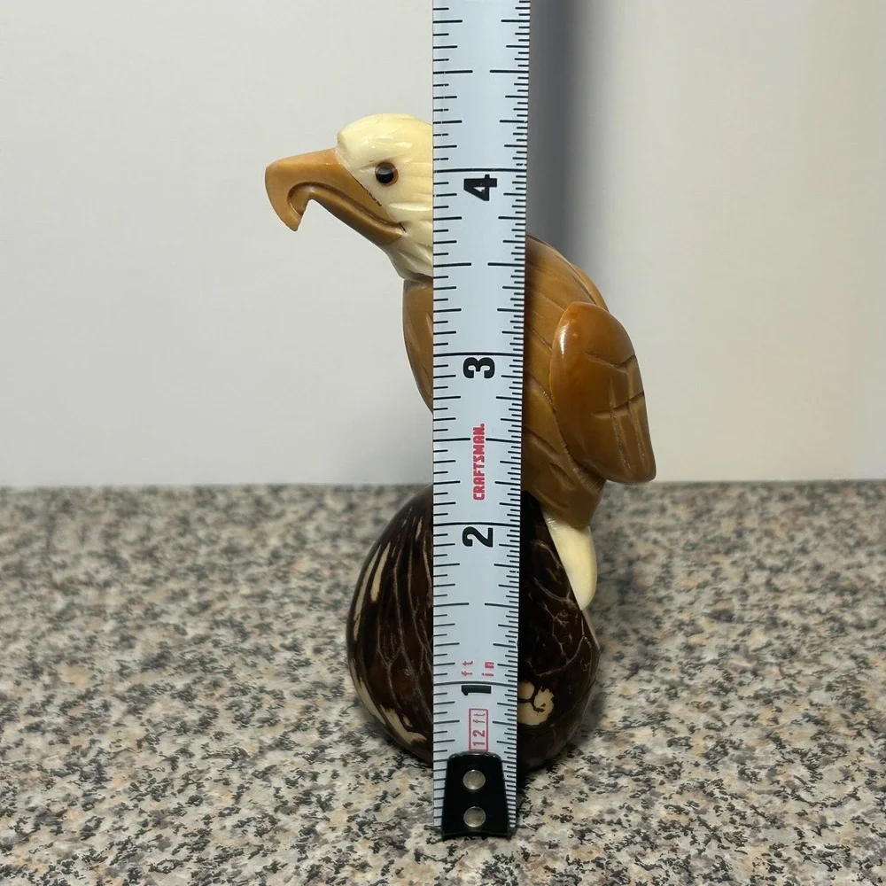 Tagua Nut Vegetable Ivory Bird Carving‎ Eagle Figurine 4